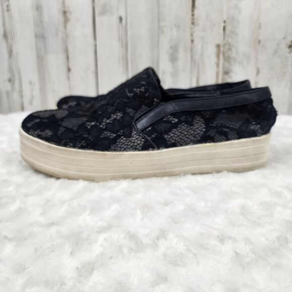 Mossimo Floral Lace Fashion Sneakers Black Size 10 - Picture 2 of 11